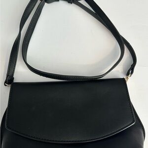 Elegant Black Vegan Leather Shoulder Bag
